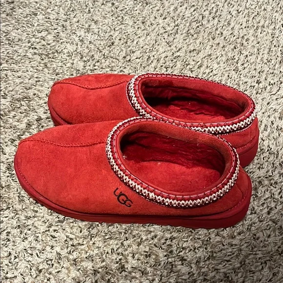 UGG | Shoes | Ugg Red Suede Slipon Shoes | Poshmark